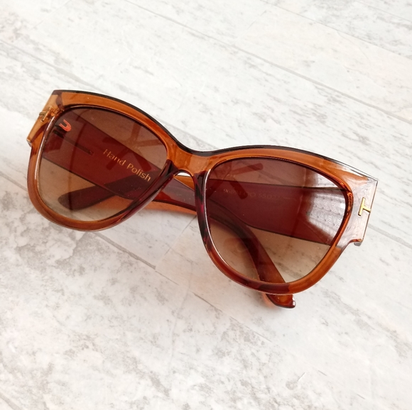 NEW OVERSIZED GRADIENT LENSE CAT EYE SUNGLASSES - Picture 3 of 9